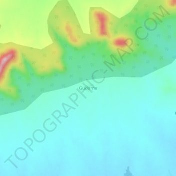 Mappa topografica Gudama, altitudine, rilievo