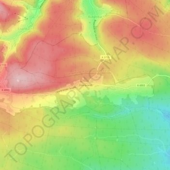 Mappa topografica Oberbränd, altitudine, rilievo