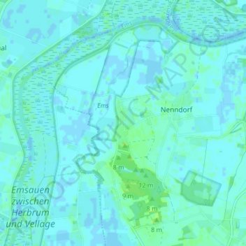 Mappa topografica Tunxdorf, altitudine, rilievo