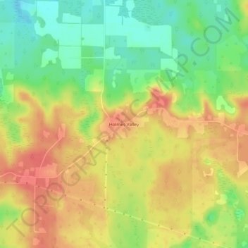 Mappa topografica Holmes Valley, altitudine, rilievo