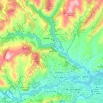 Mappa topografica Faiano, altitudine, rilievo