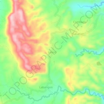Mappa topografica Loong, altitudine, rilievo