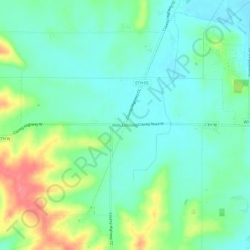 Mappa topografica Ross Crossing, altitudine, rilievo