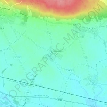 Mappa topografica Chazay, altitudine, rilievo