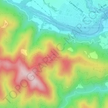 Mappa topografica Sagrat Cor, altitudine, rilievo