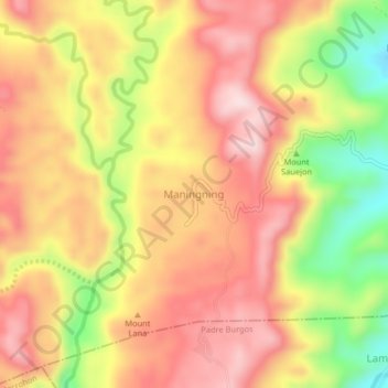 Mappa topografica Maningning, altitudine, rilievo