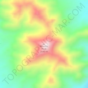 Mappa topografica Reveille Peak, altitudine, rilievo