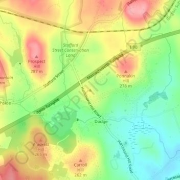 Mappa topografica Austin Hill, altitudine, rilievo