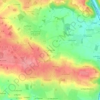 Mappa topografica La Locquenais, altitudine, rilievo