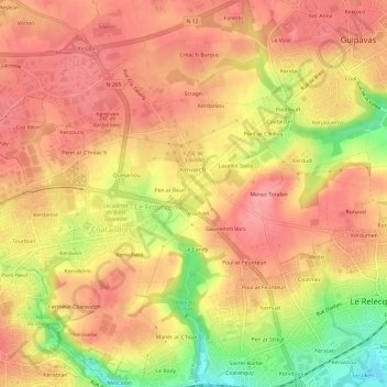Mappa topografica Salanguis, altitudine, rilievo