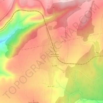 Mappa topografica La Cañada, altitudine, rilievo