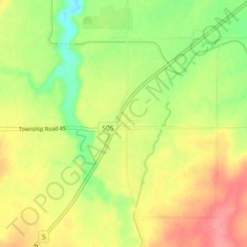 Mappa topografica Spring Coulee, altitudine, rilievo