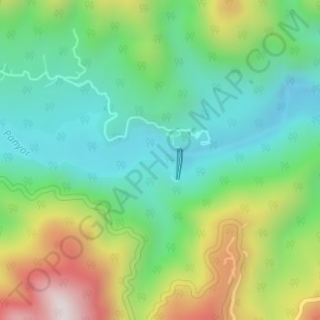 Mappa topografica Ranganadi Dam, altitudine, rilievo