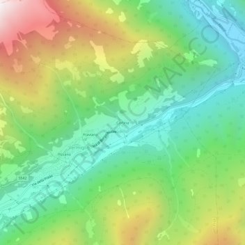 Mappa topografica Cortina, altitudine, rilievo