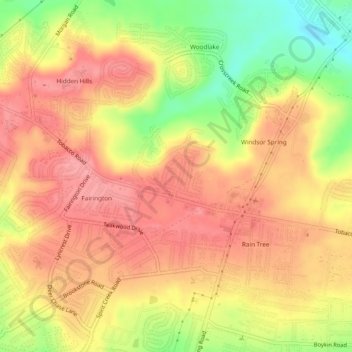 Mappa topografica Spanish Trace, altitudine, rilievo