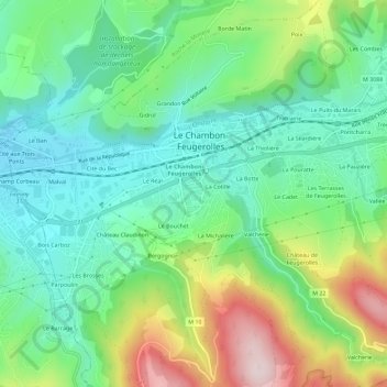 Mappa topografica La Romière, altitudine, rilievo