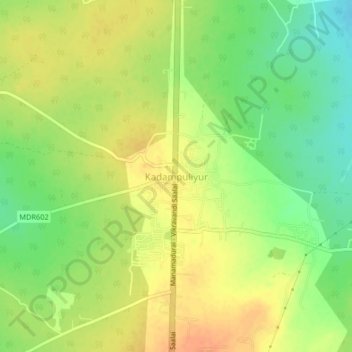 Mappa topografica Kadampuliyur, altitudine, rilievo