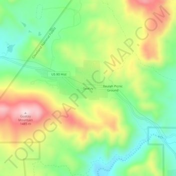 Mappa topografica Guatay, altitudine, rilievo