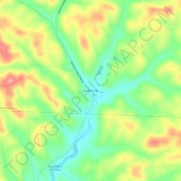 Mappa topografica Greece City, altitudine, rilievo