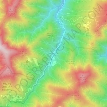 Mappa topografica Monachino, altitudine, rilievo