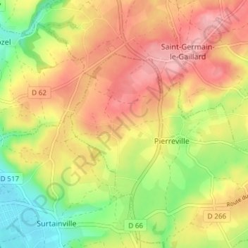 Mappa topografica La Bihellerie, altitudine, rilievo