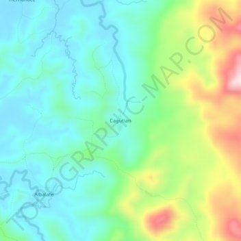 Mappa topografica Cagutian, altitudine, rilievo
