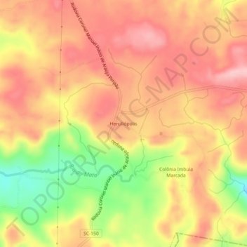 Mappa topografica Herciliópolis, altitudine, rilievo