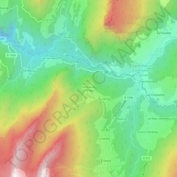Mappa topografica Hameau du Château, altitudine, rilievo
