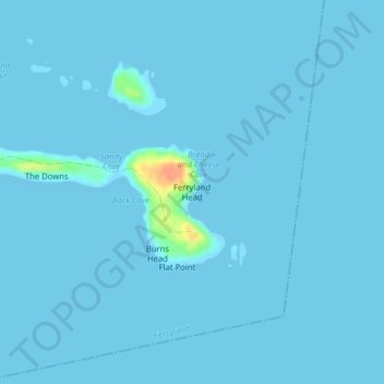 Mappa topografica Ferryland Head, altitudine, rilievo