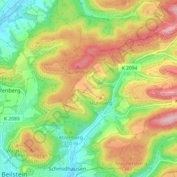 Mappa topografica Gagernberg, altitudine, rilievo