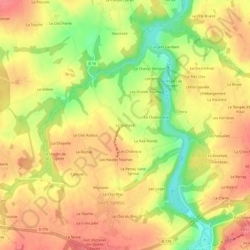 Mappa topografica Le Goëland, altitudine, rilievo