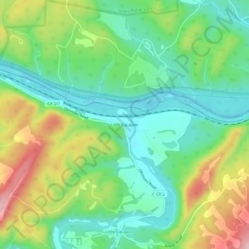 Mappa topografica Little Cacapon, altitudine, rilievo