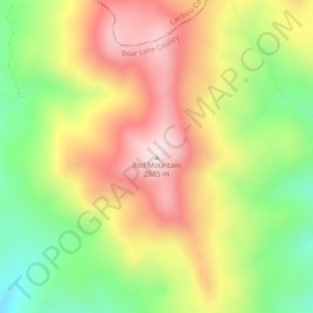 Mappa topografica Red Mountain, altitudine, rilievo