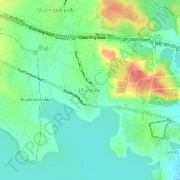 Mappa topografica Khanapur, altitudine, rilievo