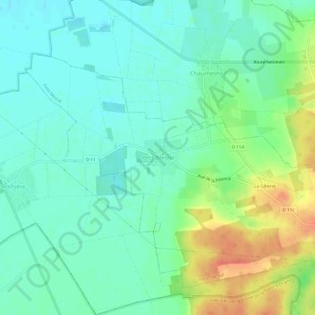 Mappa topografica Petit-Mesnil, altitudine, rilievo