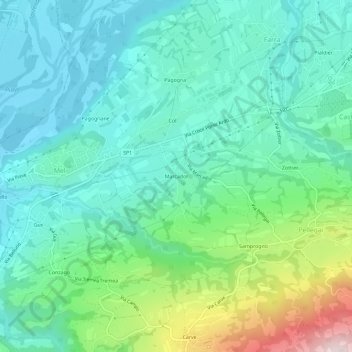 Mappa topografica Marcador, altitudine, rilievo