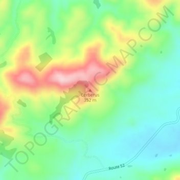 Mappa topografica Cerberus, altitudine, rilievo