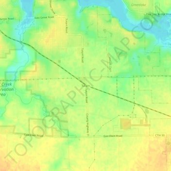 Mappa topografica Turpin, altitudine, rilievo