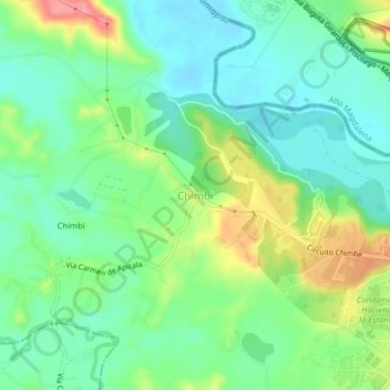 Mappa topografica Chimbi, altitudine, rilievo