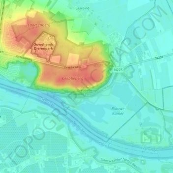 Mappa topografica Grebbeberg, altitudine, rilievo
