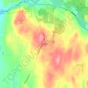 Mappa topografica Old Center, altitudine, rilievo