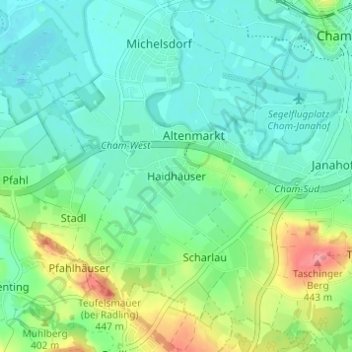 Mappa topografica Haidhäuser, altitudine, rilievo