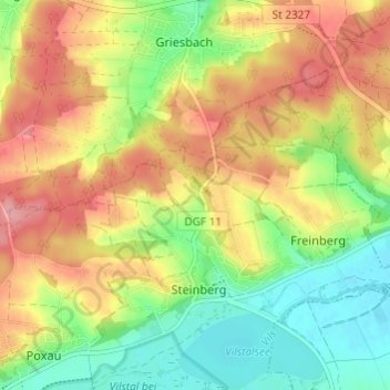 Mappa topografica Wunder, altitudine, rilievo