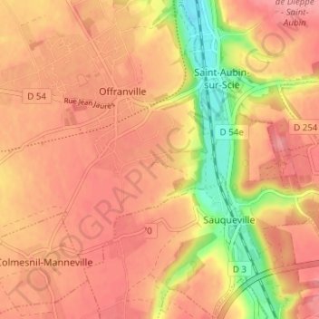 Mappa topografica Le Bout du Bas, altitudine, rilievo