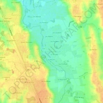 Mappa topografica Cras-sur-Reyssouze, altitudine, rilievo