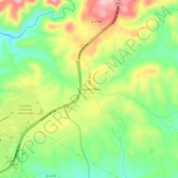 Mappa topografica Navas de Tolosa, altitudine, rilievo