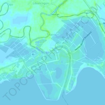 Mappa topografica Nabitasan, altitudine, rilievo