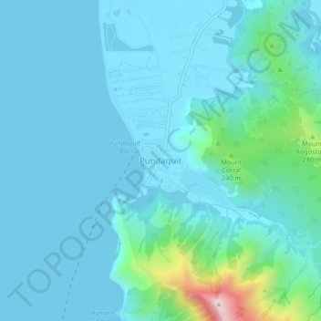 Mappa topografica Pundaquit, altitudine, rilievo