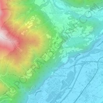Mappa topografica Anfurro, altitudine, rilievo