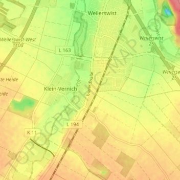 Mappa topografica Groß-Vernich, altitudine, rilievo